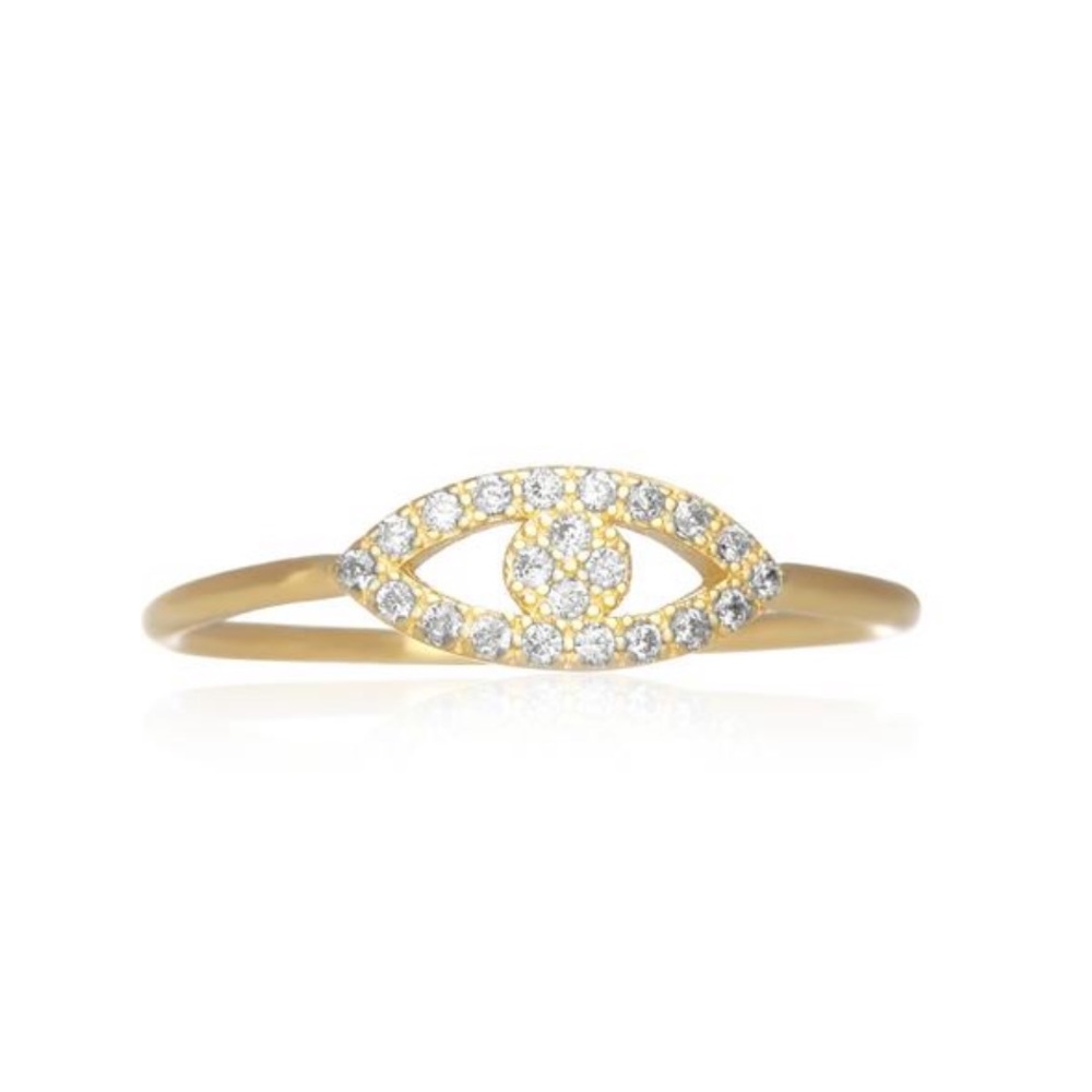 Gold plated Evil Eye CZ Ring - Picture 5 of 5